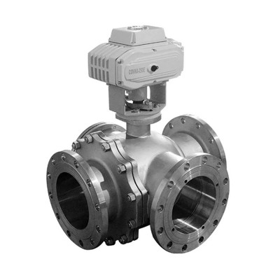 IP68 Waterproof  Electric Motorized ASME Flange 4 Way Ball Valve