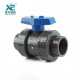 Factory price professional blue custom handle pvc double true union ball valve