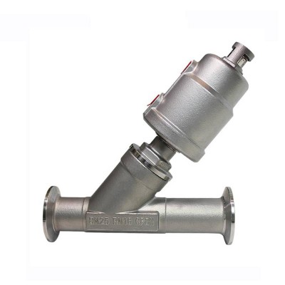 Tri Clamp Two Way Double Acting 1 Inch Stainless Steel Water Air Steam Pneumatic Angle Seat Valve